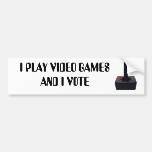 AUTOCOLLANT DE VOITURE JE JOUE DES JEUX VIDÉO ET JE VOTE