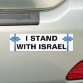 AUTOCOLLANT DE VOITURE JE ME TIENS AVEC L'ISRAËL (En voiture)