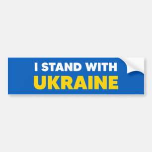Autocollant De Voiture Je Me Tiens Avec L'Ukraine Drapeau Couleurs Jaune 