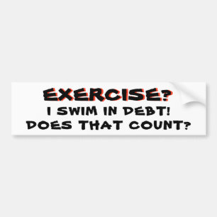 Autocollant De Voiture Je nage dans la dette. Compter comme exercice ?