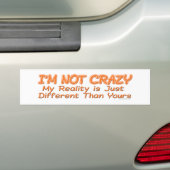 Autocollant De Voiture Je ne suis pas Bumpersticker fou (En voiture)