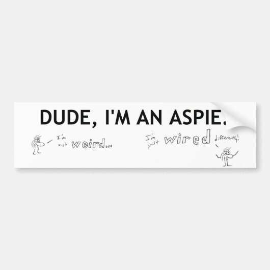 Autocollant De Voiture Je ne suis pas étrange, je suis juste câblé (Devant)