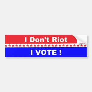 Autocollant De Voiture Je ne vote pas aux émeutes !