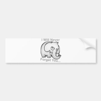Autocollant De Voiture Je ne vous oublierai jamais… Éléphant