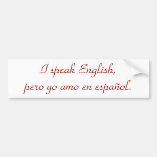 Autocollant De Voiture Je parle anglais, en español. d'AMO de yo de pero
