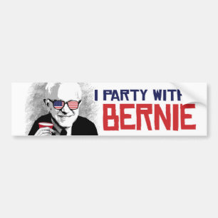 Autocollant De Voiture Je Party avec Bernie - des ponceuses de Bernie -