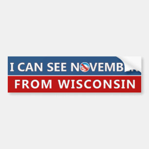 Autocollant De Voiture Je peux voir novembre du Wisconsin