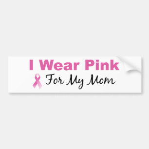 Autocollant De Voiture Je porte le rose pour ma maman