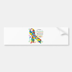 Autocollant De Voiture Je porte un puzzle puisque j'aime mon fils