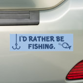 Autocollant De Voiture Je préfère pêcher (En voiture)