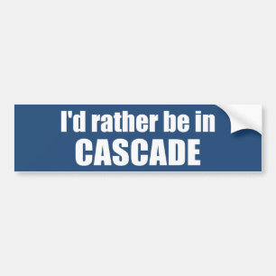 Autocollant De Voiture Je préférerais être à Cascade Idaho
