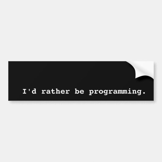 Autocollant De Voiture Je programmerais plutôt (Devant)