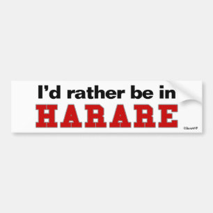 Autocollant De Voiture Je serais plutôt à Harare