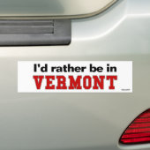 Autocollant De Voiture Je serais plutôt au Vermont (En voiture)