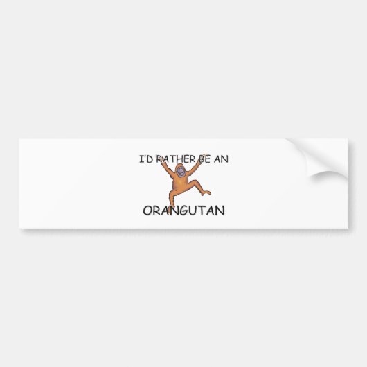 Autocollant De Voiture Je serais plutôt un orang-outan (Devant)