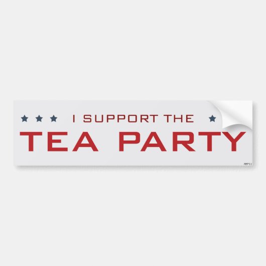 Autocollant De Voiture Je Soutiens Le Tea Party (Devant)