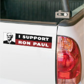 Autocollant De Voiture Je soutiens Ron Paul - blanc (Sur camion)