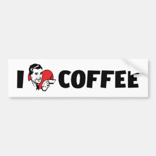 Autocollant De Voiture Je suis amoureux de Heart Coffee - Amateur de café