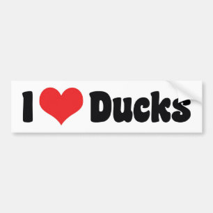 Autocollant De Voiture Je suis amoureux des canards à coeur