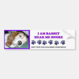 AUTOCOLLANT DE VOITURE JE SUIS BASSET M'ENTENDS RONFLER