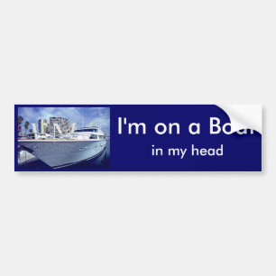 Autocollant De Voiture Je suis sur un bateau, dans ma tête