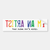 Autocollant De Voiture Je suis un artiste (l'adhésif pour pare-chocs) (Devant)