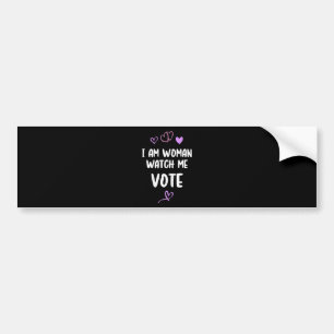 Autocollant De Voiture Je Suis Une Femme Qui Me Regarde Voter