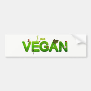 Autocollant De Voiture Je suis Vegan Bumper / Sticker Fender
