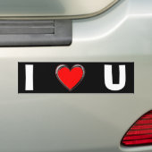 AUTOCOLLANT DE VOITURE JE T'AIME "COEUR" (En voiture)