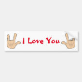 AUTOCOLLANT DE VOITURE JE T'AIME LE GESTE MAIN (Devant)