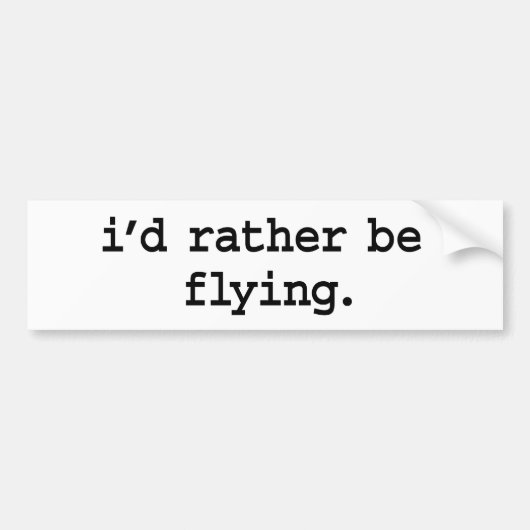 Autocollant De Voiture je volerais plutôt (Devant)