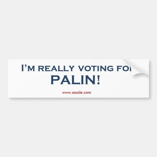 Autocollant De Voiture Je vote vraiment pour Sarah Palin ! (Devant)