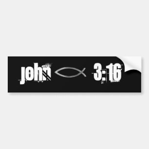 Autocollant De Voiture Jean 3:16 Citation de la Bible La Personnaliser