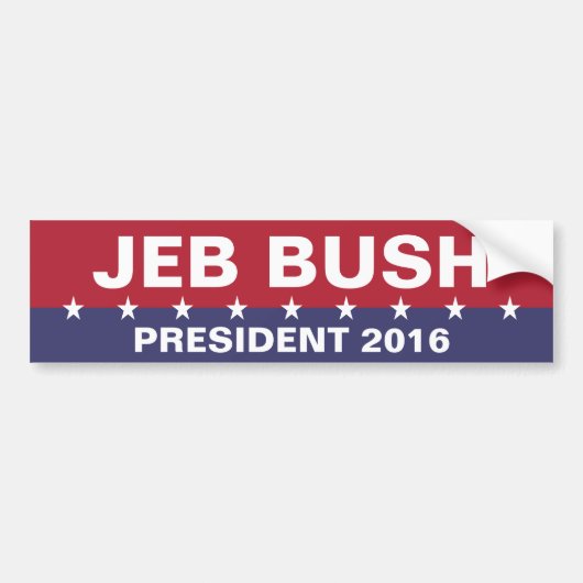 Autocollant De Voiture JEB BUSH pour Président 2016 (Devant)