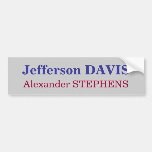 Autocollant De Voiture Jefferson Davis, STEPHENS d'Alexandre (Devant)