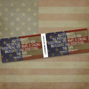 Autocollant De Voiture Jefferson Quote on Big Government - BOGO