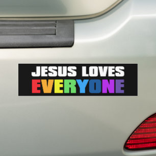 Autocollant De Voiture Jésus aime tout le monde Christian LGBTQ