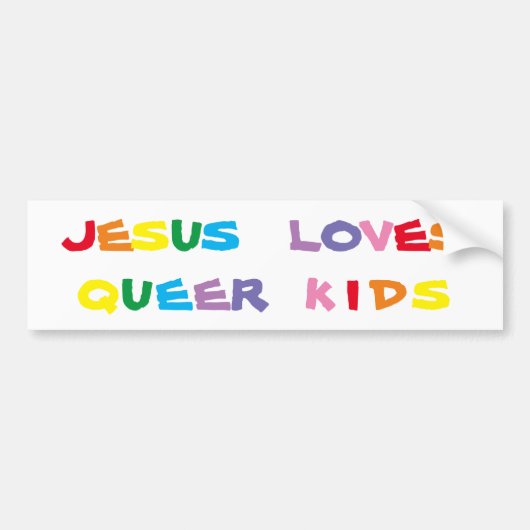 Autocollant De Voiture Jesus Love Queer Kids Bumper Sticker (Devant)