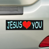 Autocollant De Voiture Jesus Loves You (En voiture)
