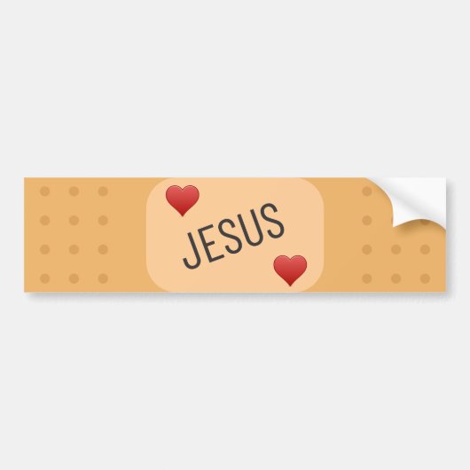 Autocollant De Voiture Jesus Patch / bandaid, Jésus guérit les blessures (Devant)