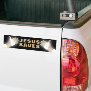 Autocollant De Voiture JESUS SAVES noir