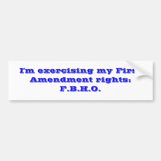 Autocollant De Voiture J'exerce mes droites de premier amendement : (Devant)