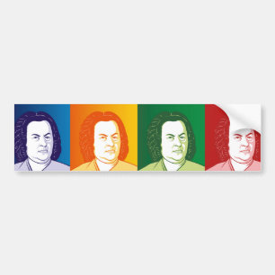 Autocollant De Voiture Johann Sebastian Bach im Cartoon Stil