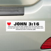 AUTOCOLLANT DE VOITURE JOHN 3 16 (En voiture)