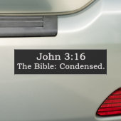 Autocollant De Voiture John 3:16.  La Bible : Condensé. (En voiture)
