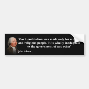 Autocollant De Voiture John Adams Cite Sur Notre Constitution