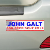 Autocollant De Voiture John Galt pour le président 2012 (En voiture)
