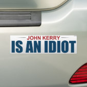 Autocollant De Voiture John Kerry Est Un Idiot (En voiture)