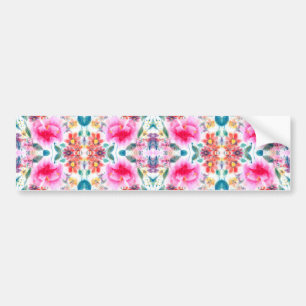Autocollant De Voiture Jolies fleurs aquarelles colorées