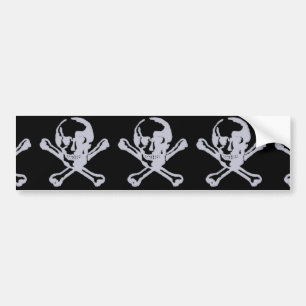 Autocollant De Voiture Jolly roger de style d'impression typographique